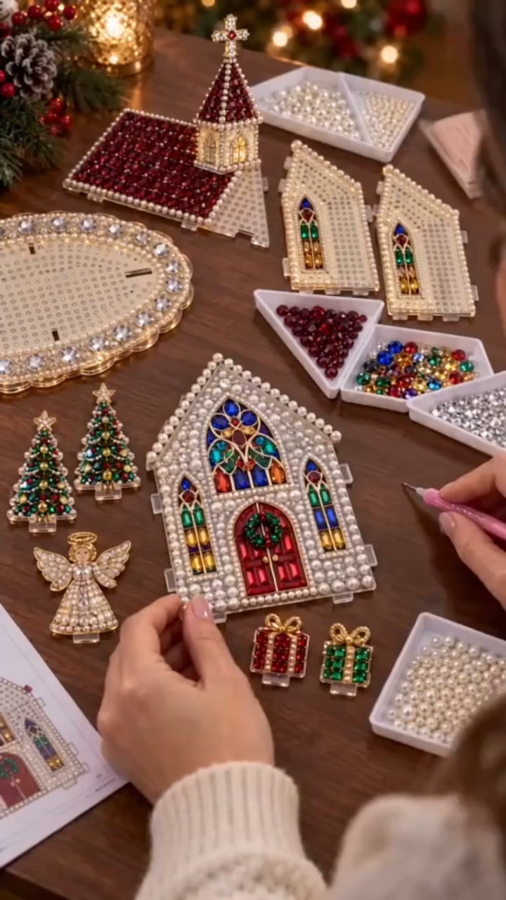 Sparkling Christmas Church DIY Gem Art Kit