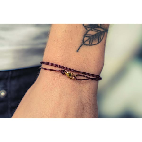 Karabiner Wickelarmband - Weinrot Gold