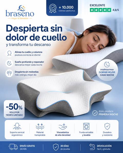Almohada cervical ergonómica