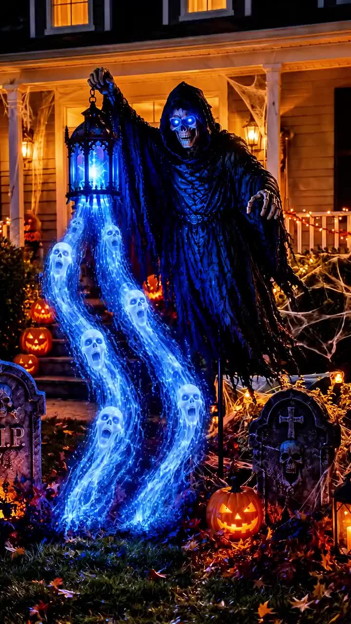 Halloween Reaper Lantern Yard Light