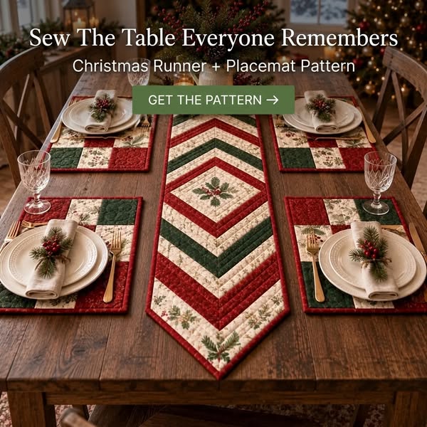 Chevron Christmas Table Runner & Placemats