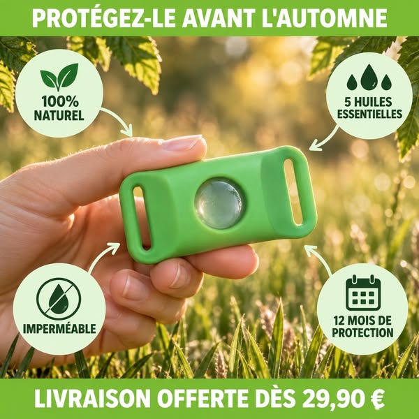 Un pendentif. 12 mois. Zéro tique.