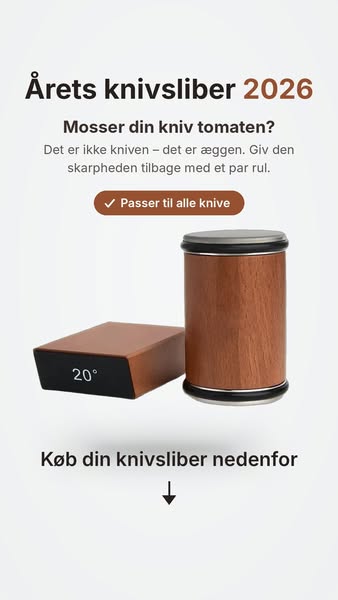 Årets knivsliber 2026, nu til super-tilbud. Gør det til en fornøjelse at stå i køkkenet! Forvandl alle dine knive derhjemme til professionel