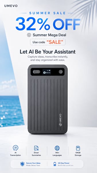 SUMMER MEGA DEAL: Get 32% OFF UMEVO Note Plus!