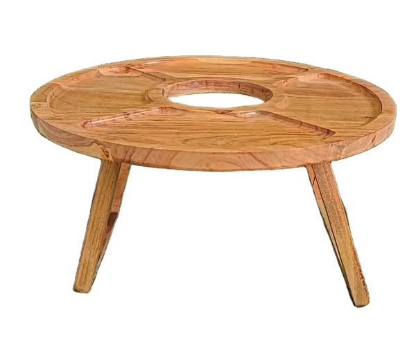 Modern Vintage Look Round Folding Table for Outdoor Picnic and Home Garden Decoration Wholesale for Kitchen and Workshop