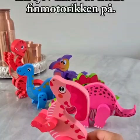 Magnetiske byg-selv dinosaurer i træ
