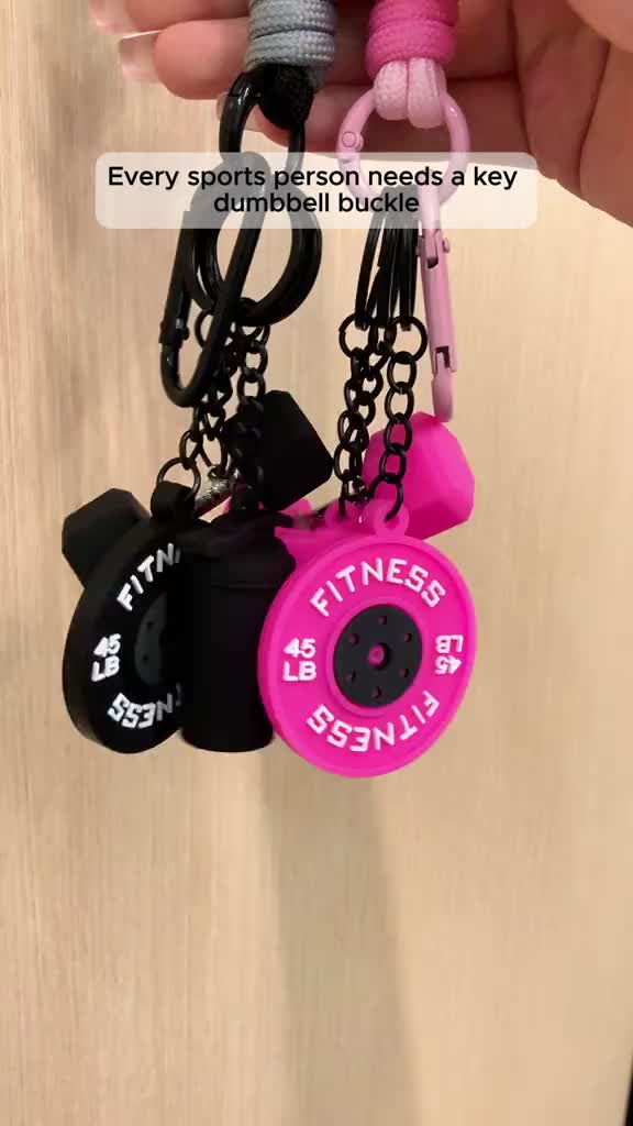 Creative Mini Gym Barbell Plate Keychain