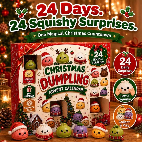 2026 Christmas Advent Calendar, 24 Days Mini Squishy Toys, Kawaii Dumpling Surprise Countdown Design, Christmas Gift for Girls/Boys