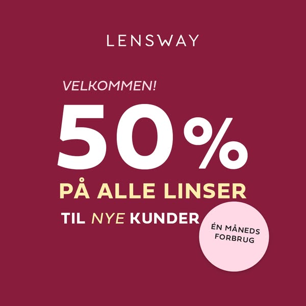 Få 50% rabat på dine kontaktlinser som ny kunde