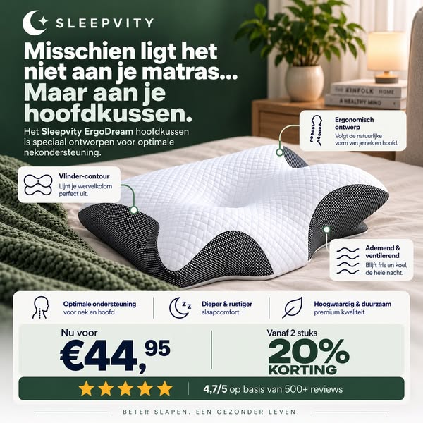 ErgoDream Hoofdkussen – Nu €44,95 ipv €59,95