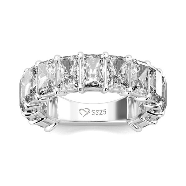 Dazzling Radiant Cut Diamond White Wedding Band for Women