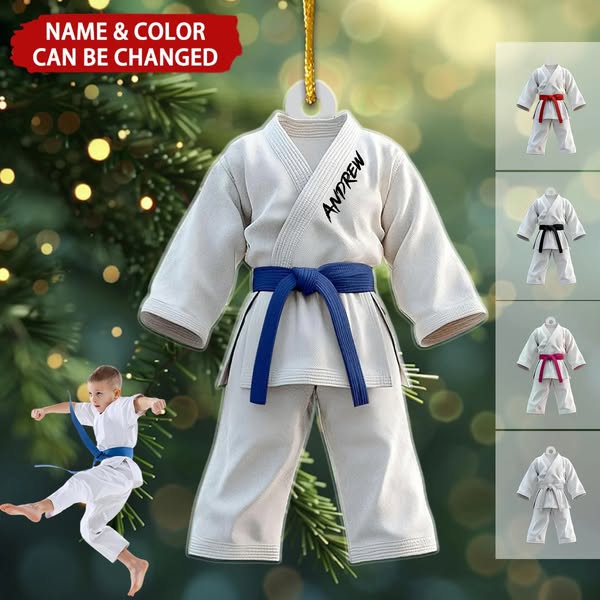 Karate Uniform Personalized Christmas Ornament, Gift For Karate Lover