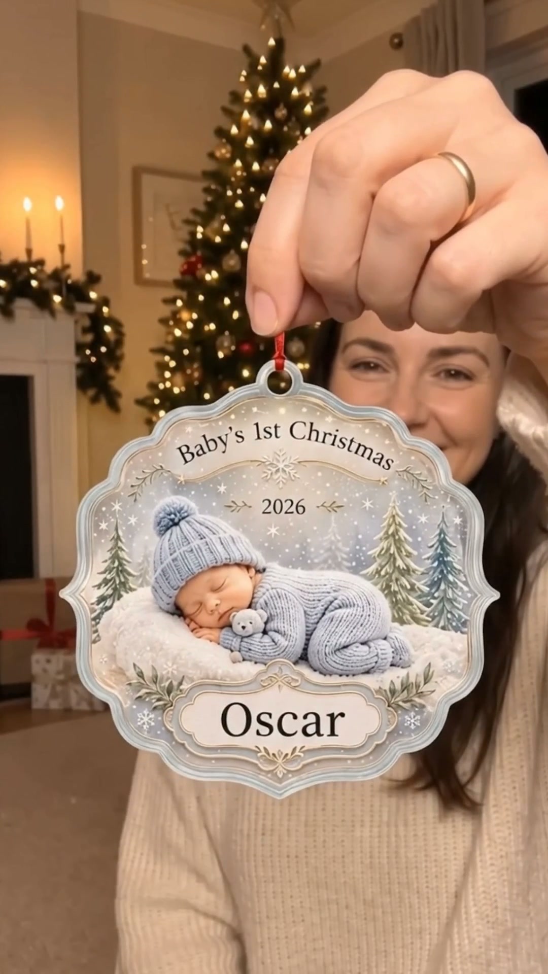 Personalized Baby’s First Christmas Newborn Ornament