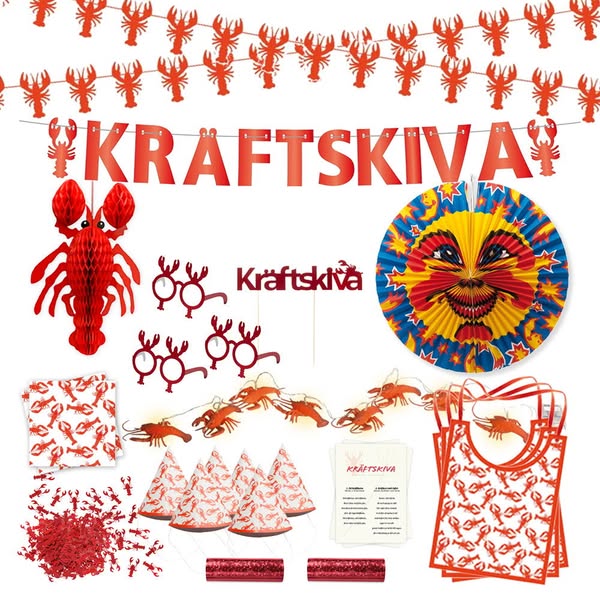 Kräftskiva Dekoration, Paket Mega Deluxe