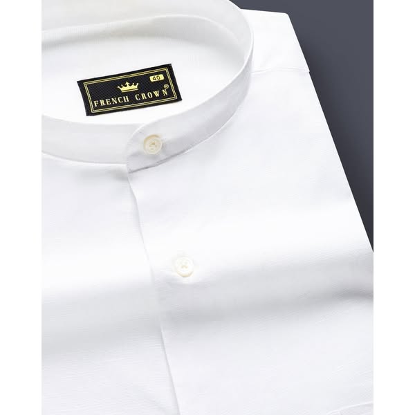 O criativo por trás: Bright White Luxurious Italian Linen Shirt