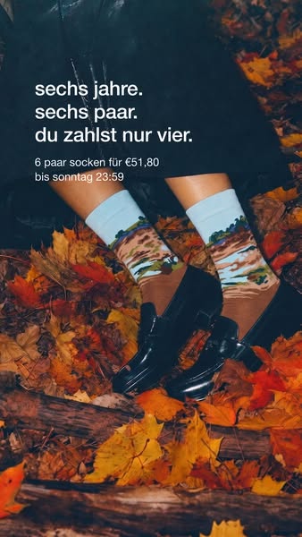6 Jahre Kunstsokken: 4 + 2 gratis