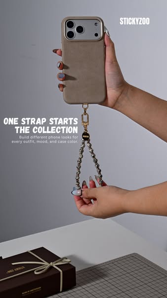 Small spots for a plain sleeve — Handmade cream-black stone wrist loop — Rated 4.9 — Find Yours: 2 + 1 Free