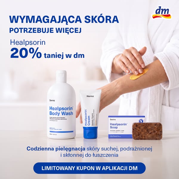 Aktywuj kupon i otrzymaj 20% rabatu na produkty Healpsorin w dm