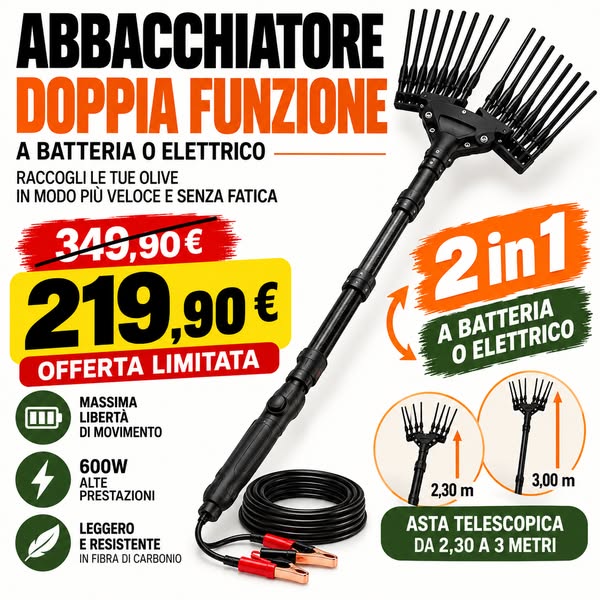 Risparmi 130 € sul tuo abbacchiatore per olive