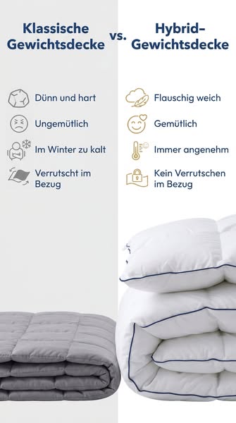 Die Gewichtsdecke, die Gewicht mit dem Komfort einer kuscheligen Hoteldecke kombiniert.
