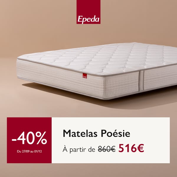 40% sur votre matelas