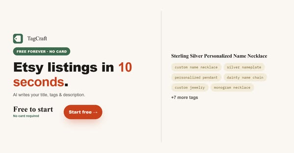 Etsy Listings in 10 Seconds