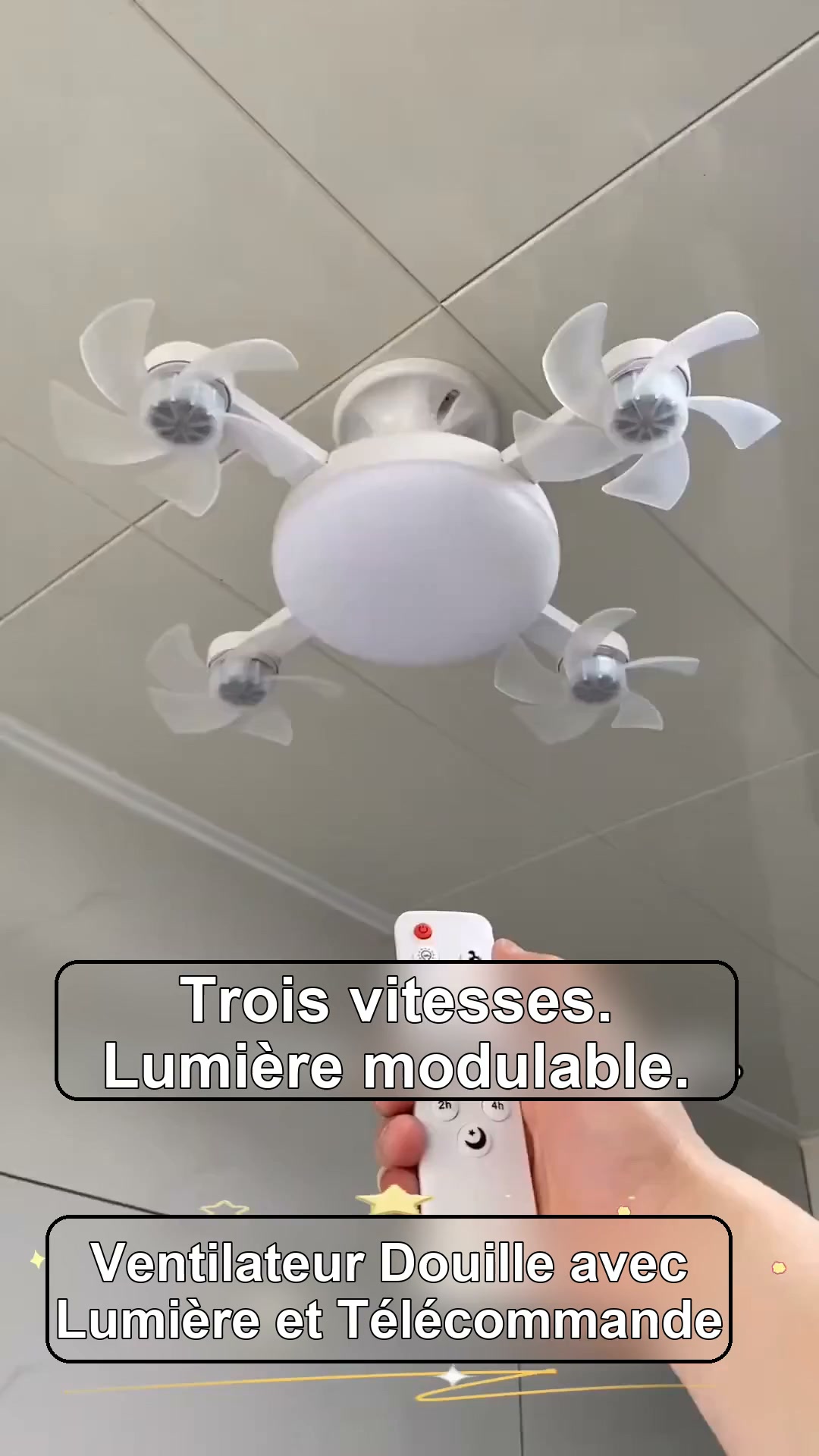 Ventilateur Plafond LED Pliable