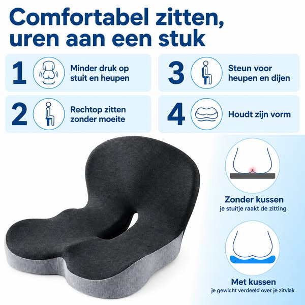 Comfortabel zitten, uren lang