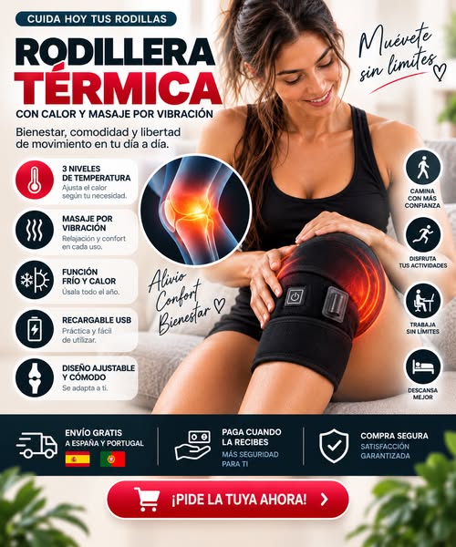 Rodillera Térmica con Calor y Masaje por Vibración