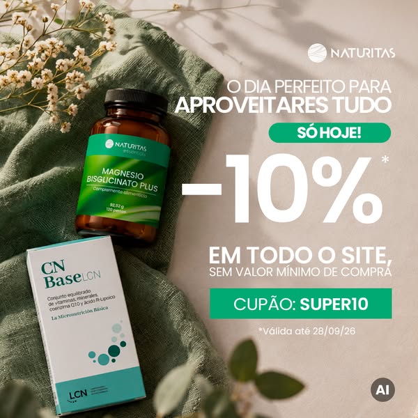 10%* em TODO o site, sem valor mínimo de compra | Cupão: SUPER10