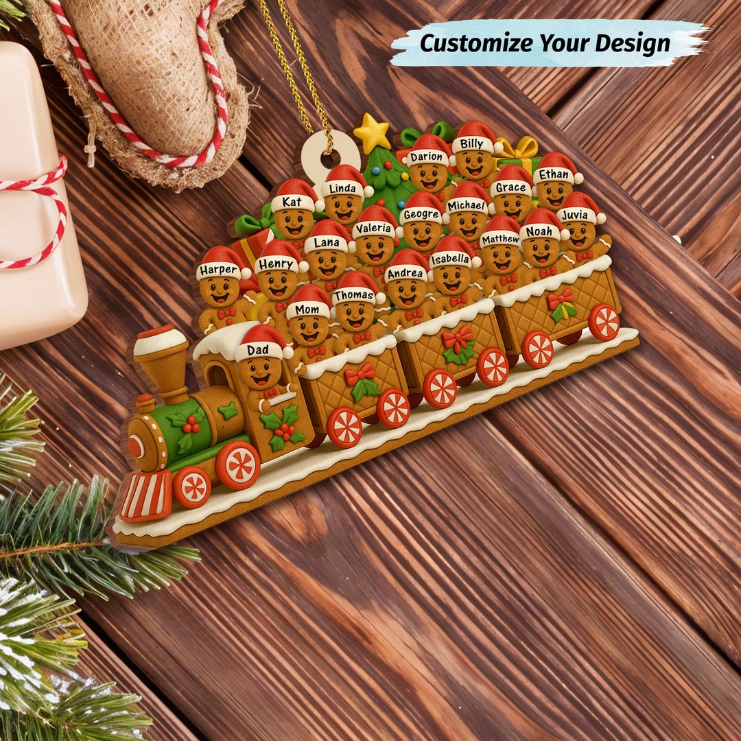 Make Christmas Unforgettable! Personalized Gingerbread Train Ornament