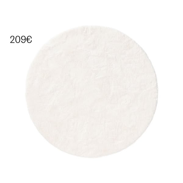 Tapis rond shaggy Cloudy Crème