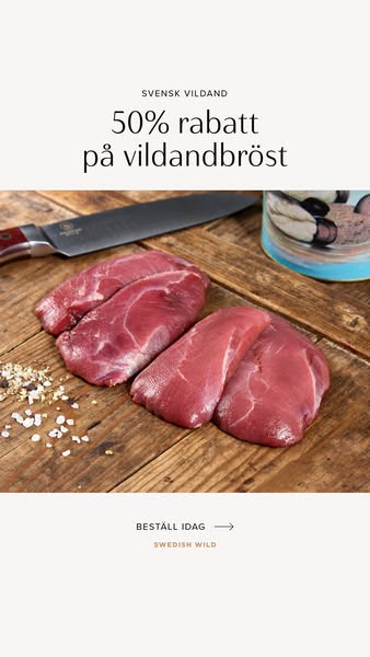 50% rabatt på vildandbröst