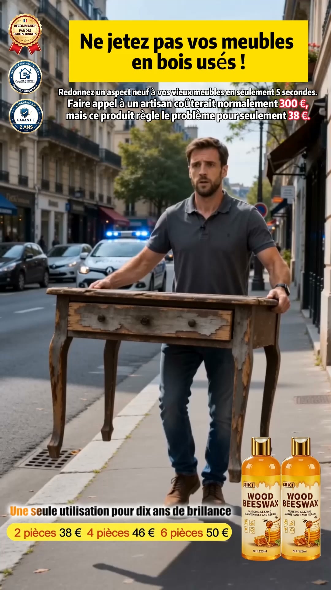 Cire d'abeille naturelle pour bois | Nourrissez et ravivez vos meubles en bois