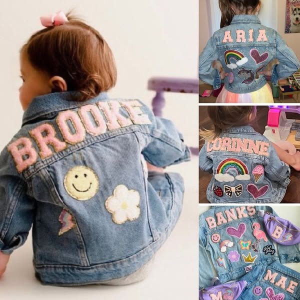 Personalized Kids Denim Patch Jacket