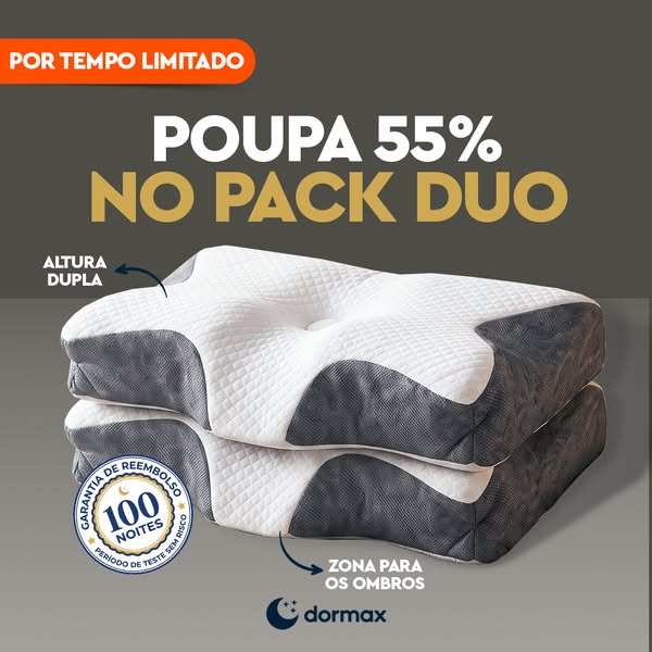 Pack Duo: 55% + 2 fronhas grátis.