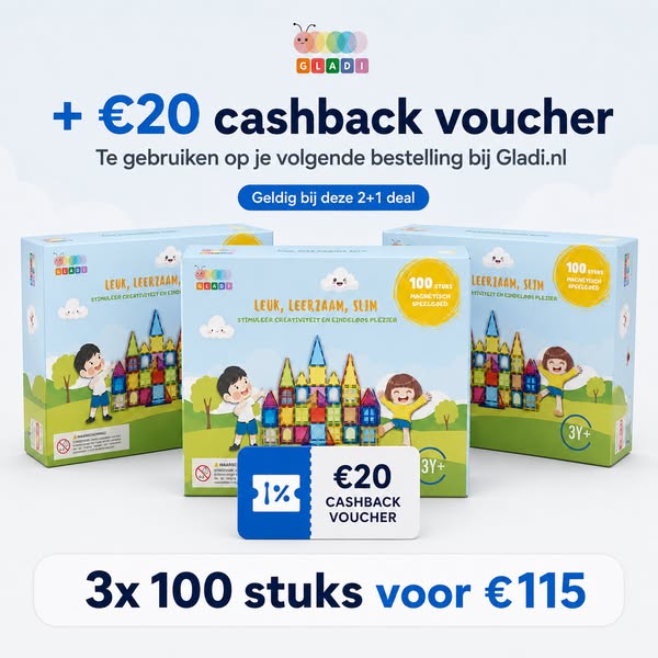 2+1 gratis op magnetic tiles