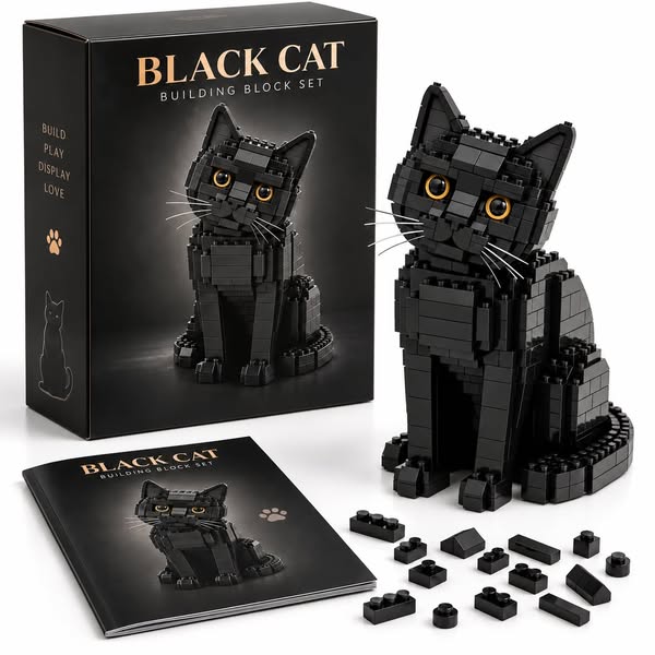 Black Cat Building Blocks Set