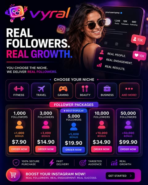 Vyral — Real Instagram Followers in 24h