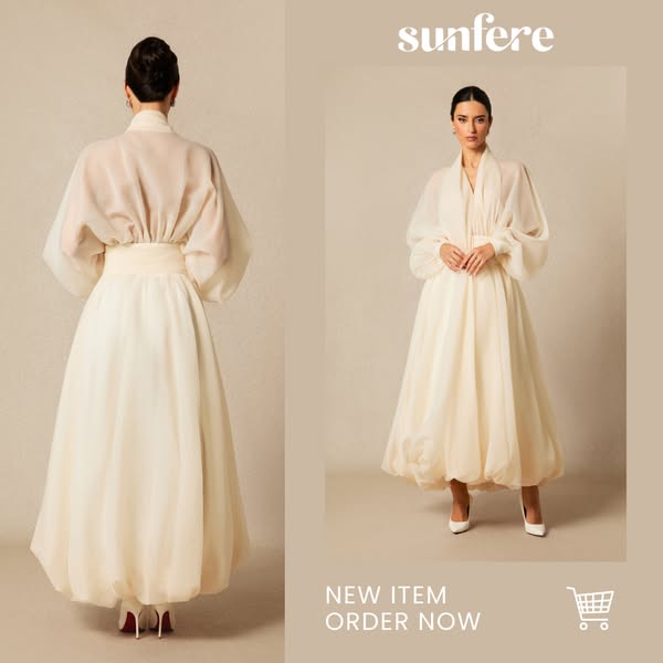 Lilly Deep V-neck Puff Sleeve Maxi Dress