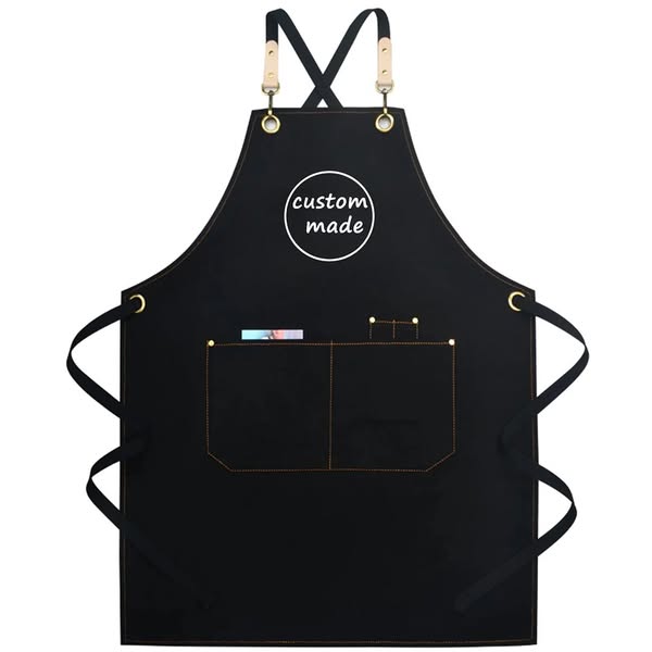 Personalized Unisex Canvas Water Resistant Apron for Restaurant,Bakery,Cafe, Kitchen,Florist,Nail Tech,Studio,Work Shop,BBQ,Aprons Gift