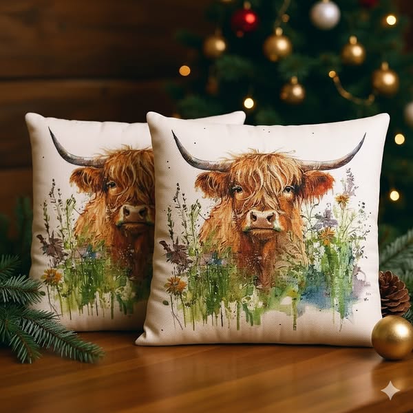 Cow Pillow Cover Kit with Pattern 11CT Stamped Cross Stitch Pillowcase 45*45cm 2PCS(Save $5)