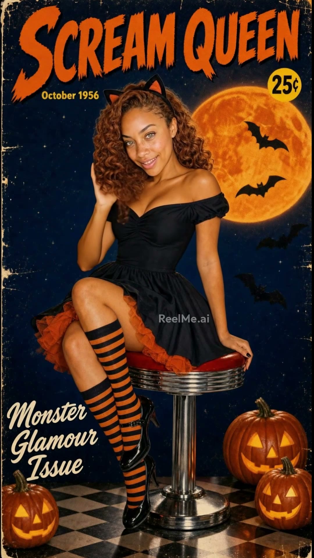 Turn your photo into a vintage Halloween cover