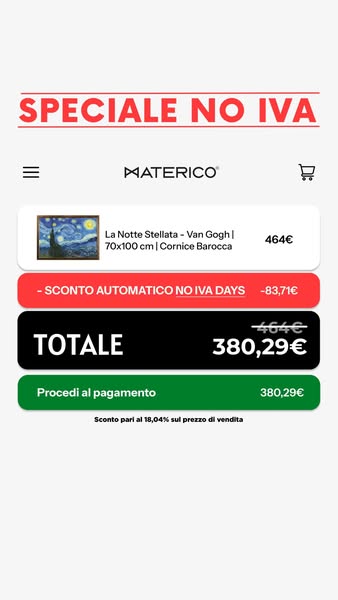 NO IVA DAYS: -18,03% automatico e Spedizione Gratuita