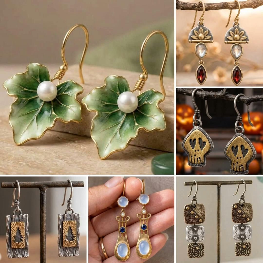 Boho Copper Earrings - Vintage Free Spirit Dangle Jewelry Gift for Her
