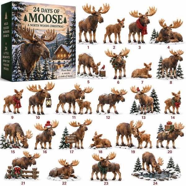24 Days of Moose – 24-Piece North Woods Christmas Collection