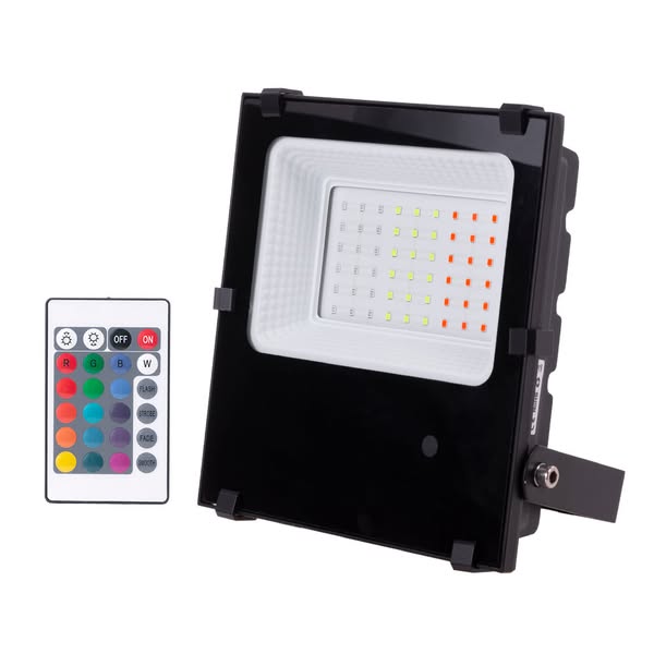 Projecteur LED Spot 30W IP65 RGB Télécommande 40 000H [1916-NS-HVFL30W-F-RGB]