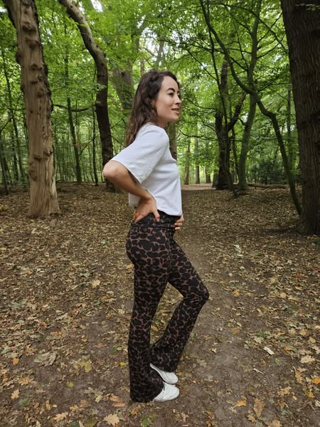Flared Zwangerschapsbroek - Leopard Bruin