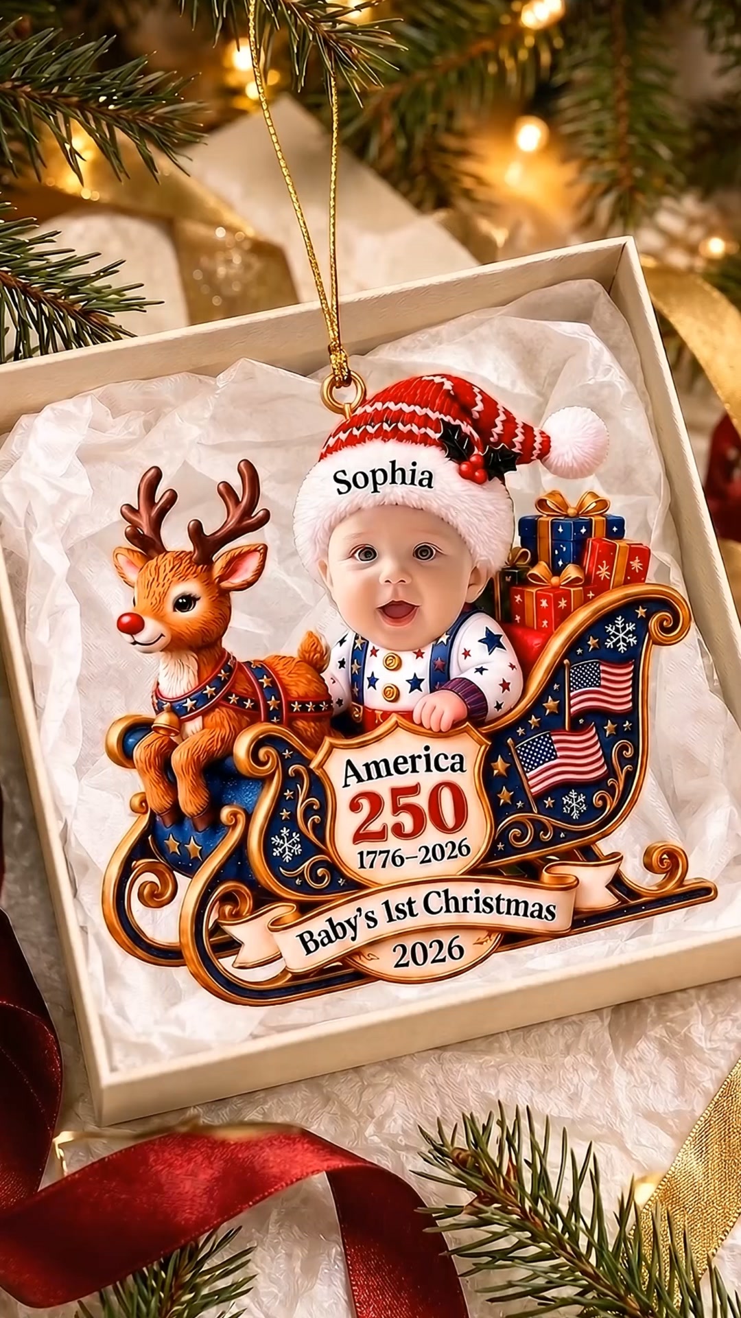baby's First Christmas America 250th Ornament