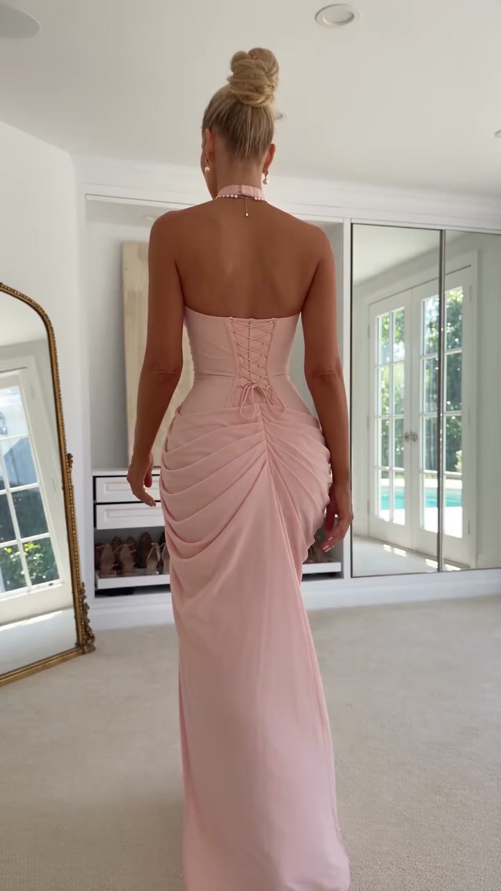 Ombeline Halter Corset Maxi Dress